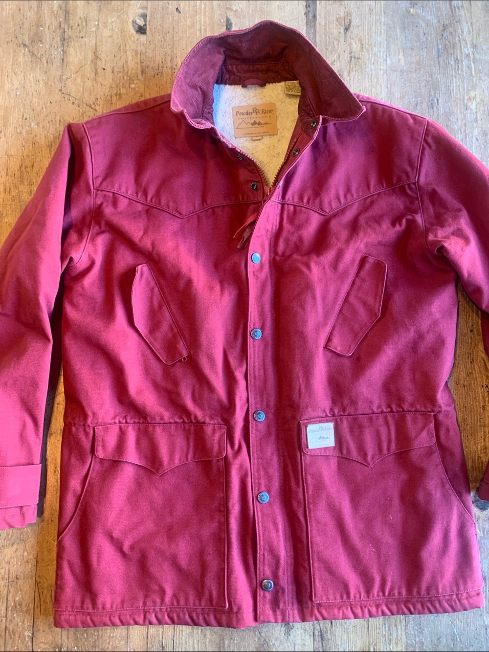 Men's Red Military-Style Field Jacket - Picture 16 of 16